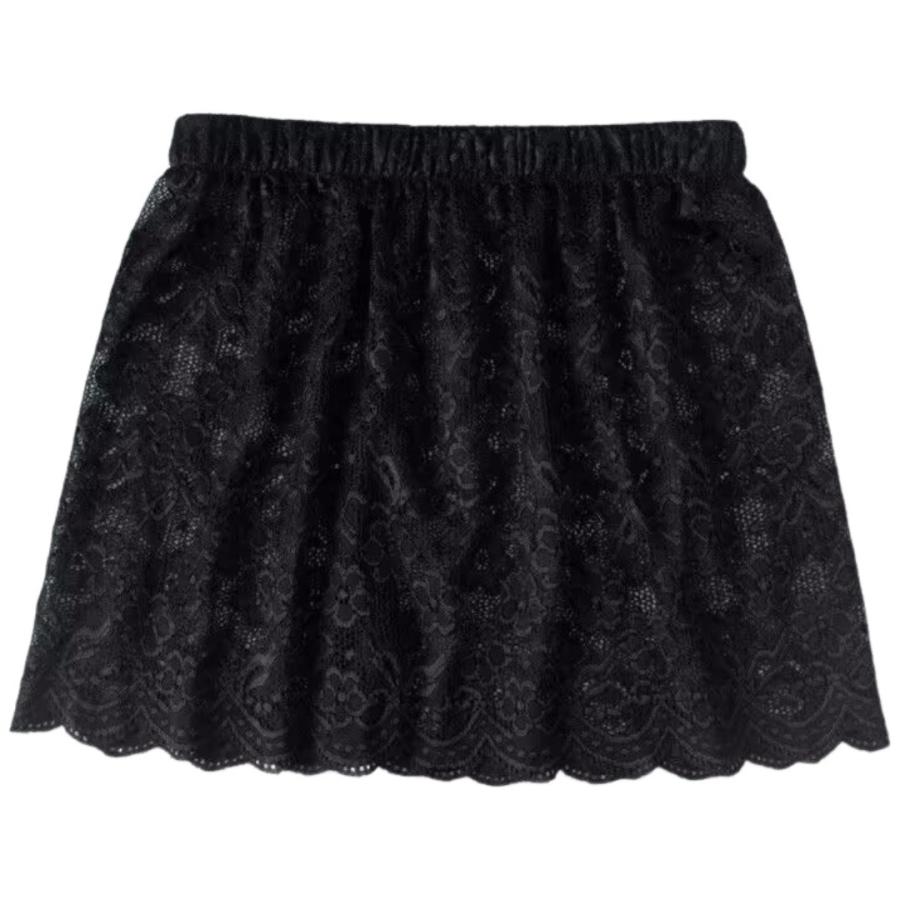 付け裾 つけ裾 レディース 女性 婦人 フリル 花柄 フラワー柄 白 黒 レース かわいい 可愛い おしゃれ シースルー 透け感 裾 装飾 飾り お出 | plusnao | 07