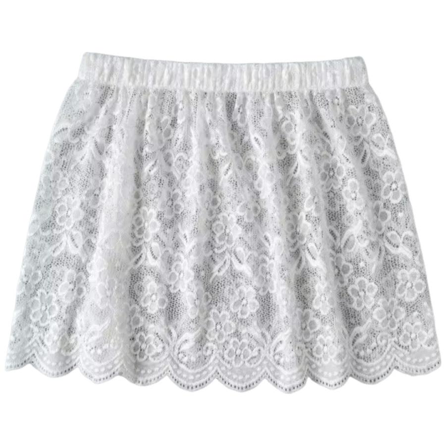 付け裾 つけ裾 レディース 女性 婦人 フリル 花柄 フラワー柄 白 黒 レース かわいい 可愛い おしゃれ シースルー 透け感 裾 装飾 飾り お出 | plusnao | 08