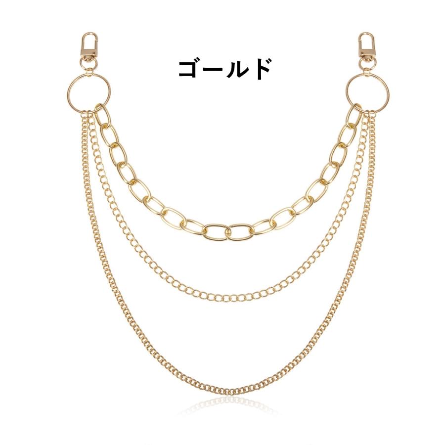 ウォレットチェーン ウエストチェーン 男女兼用 レディース メンズ アクセサリー 3連 ロング キーチェーン おしゃれ かっこいい クール カジュアル | plusnao | 02