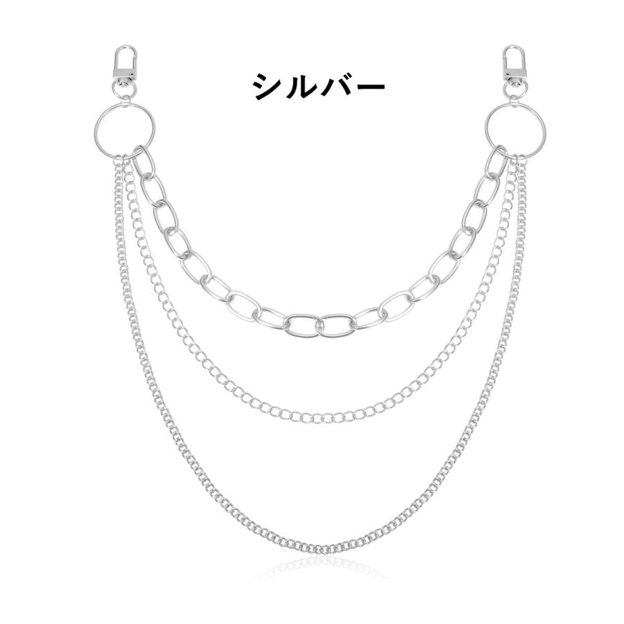 ウォレットチェーン ウエストチェーン 男女兼用 レディース メンズ アクセサリー 3連 ロング キーチェーン おしゃれ かっこいい クール カジュアル | plusnao | 03