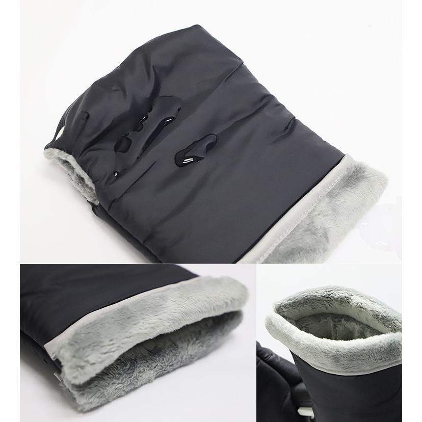 ベビーカー用ハンドマフ 1ペア ミトン 手袋 裏ボア 暖かい お出かけ バギー あったか 防寒 寒さ対策 冬 雪 防水 固定 おしゃれ | plusnao | 11