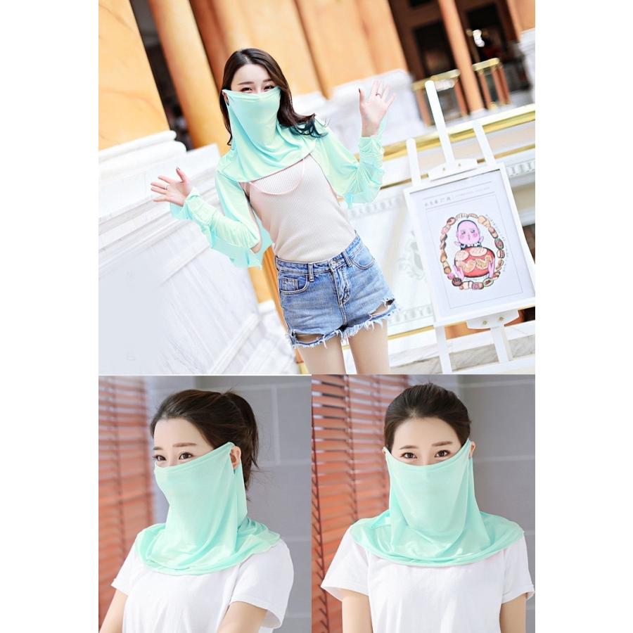 フェイスカバー フェイスマスク ネックカバー レディース 女性 耳掛け 夏 UVカット 紫外線対策 日焼け防止 婦人 | plusnao | 02