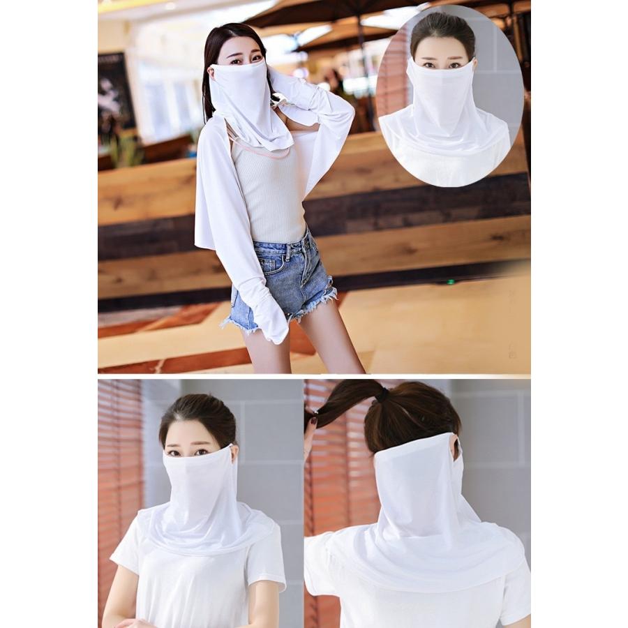 フェイスカバー フェイスマスク ネックカバー レディース 女性 耳掛け 夏 UVカット 紫外線対策 日焼け防止 婦人 | plusnao | 03