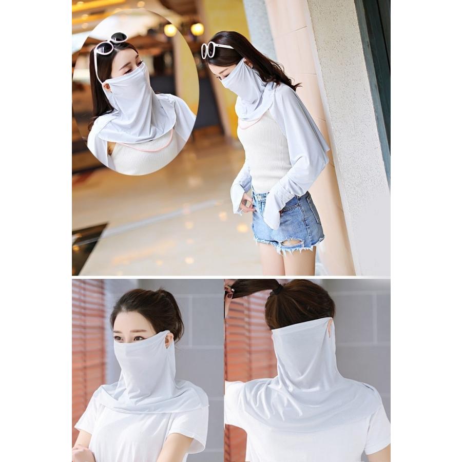 フェイスカバー フェイスマスク ネックカバー レディース 女性 耳掛け 夏 UVカット 紫外線対策 日焼け防止 婦人 | plusnao | 04