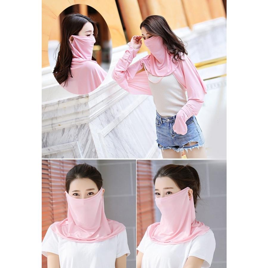 フェイスカバー フェイスマスク ネックカバー レディース 女性 耳掛け 夏 UVカット 紫外線対策 日焼け防止 婦人 | plusnao | 05