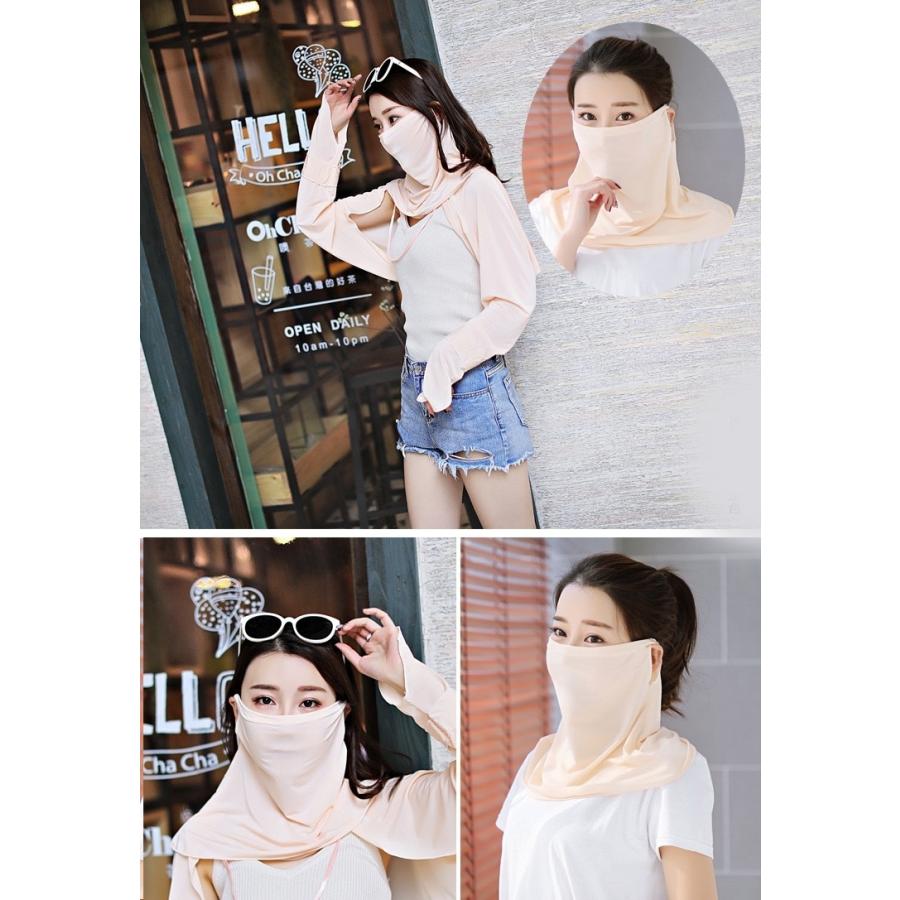フェイスカバー フェイスマスク ネックカバー レディース 女性 耳掛け 夏 UVカット 紫外線対策 日焼け防止 婦人 | plusnao | 06