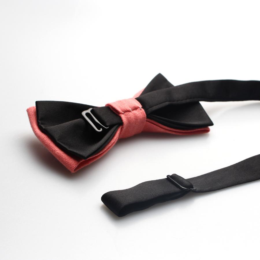 蝶ネクタイ 男女兼用 アクセサリー ブラック グレー ピンク レッド シンプル 装着簡単 調整可能 カラバリ豊富 | plusnao | 03