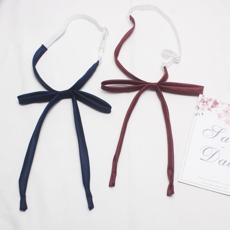 リボンタイ 紐リボン プレタイ ヒモタイ スクールリボン ワンタッチ ひも シルク風 無地 単色 シンプル 制服 セーラー服 ブレザー ブラウス 学生 | plusnao | 01