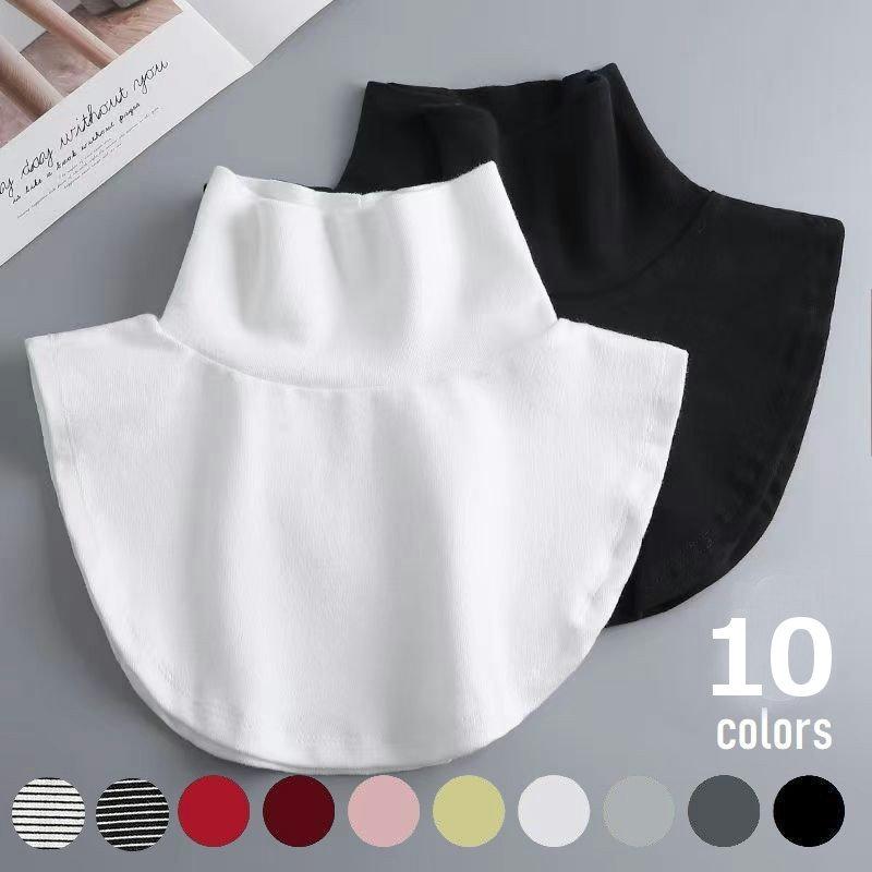 付け襟 タートル つけ襟 フェイクカラー レディース ファッション小物 ハイネック 重ね着 レイヤード 着ぶくれしない 無地 ブラック ホワイト グレ | plusnao