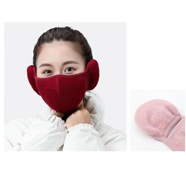 フェイスマスク レディース イヤーマフ 耳あて フェイスカバー フェイスウォーマー ふわふわ フリース シンプル 無地 かわいい おしゃれ あったか | plusnao | 13