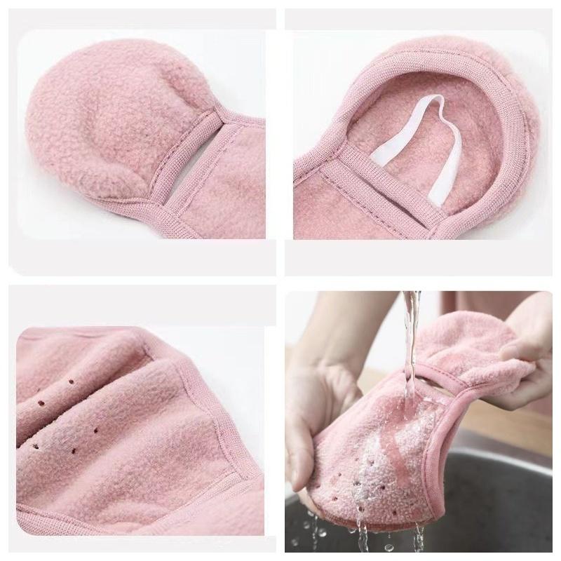 フェイスマスク レディース イヤーマフ 耳あて フェイスカバー フェイスウォーマー ふわふわ フリース シンプル 無地 かわいい おしゃれ あったか | plusnao | 16