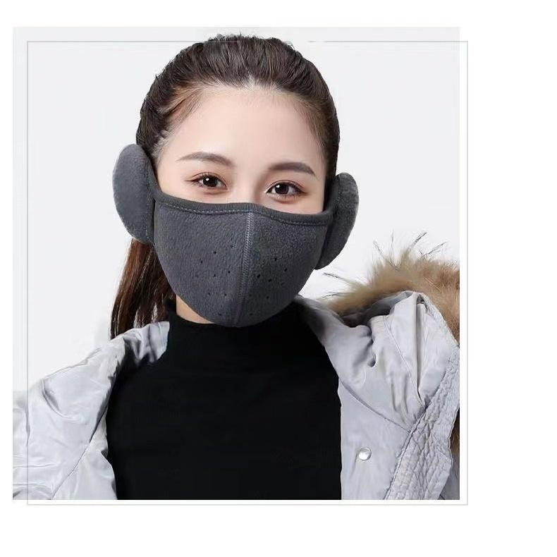 フェイスマスク レディース イヤーマフ 耳あて フェイスカバー フェイスウォーマー ふわふわ フリース シンプル 無地 かわいい おしゃれ あったか | plusnao | 04