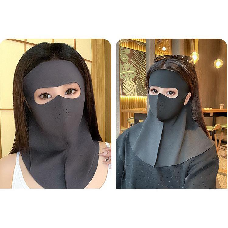 フェイスカバー フェイスマスク ネックカバー 女性 夏 接触冷感 UVカット 紫外線対策 日焼け防止 日よけ 通気性 耳かけ | plusnao | 02