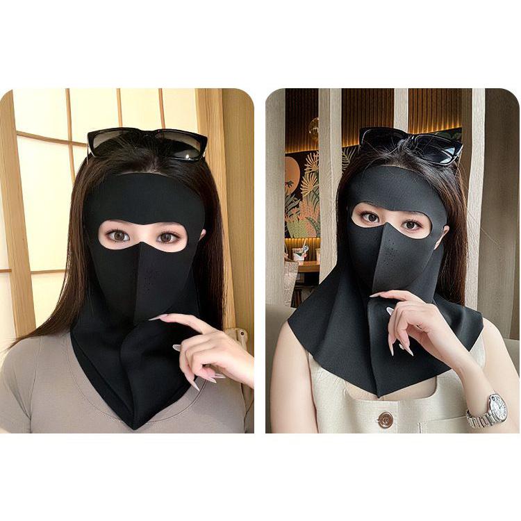 フェイスカバー フェイスマスク ネックカバー 女性 夏 接触冷感 UVカット 紫外線対策 日焼け防止 日よけ 通気性 耳かけ | plusnao | 04