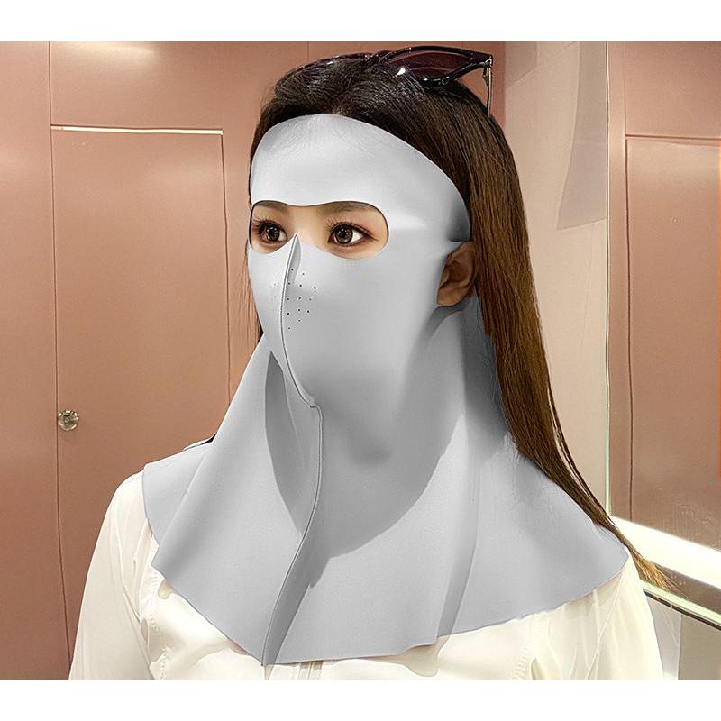 フェイスカバー フェイスマスク ネックカバー 女性 夏 接触冷感 UVカット 紫外線対策 日焼け防止 日よけ 通気性 耳かけ | plusnao | 05