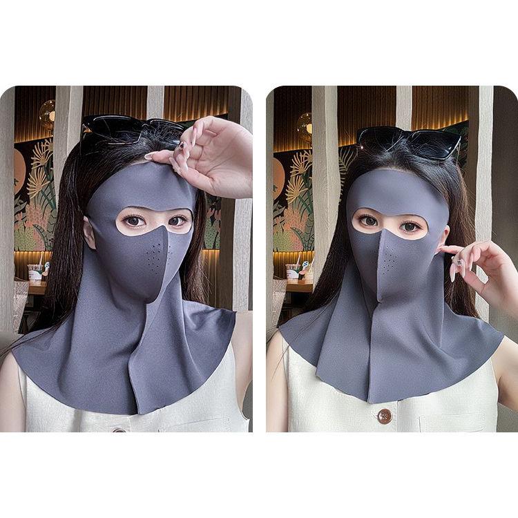 フェイスカバー フェイスマスク ネックカバー 女性 夏 接触冷感 UVカット 紫外線対策 日焼け防止 日よけ 通気性 耳かけ | plusnao | 06