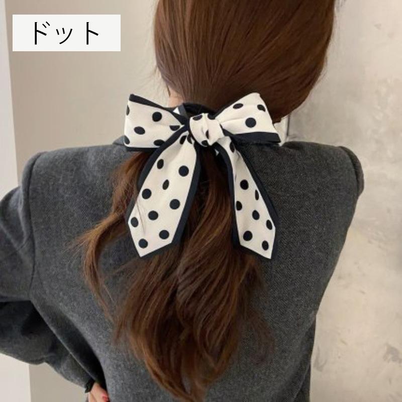 スカーフ レディース リボン ヘアアクセサリー バッグチャーム スリムスカーフ ヘアバンド バンダナ ドット フラワー ロゴ おしゃれ かわいい 大人|plusnao|03