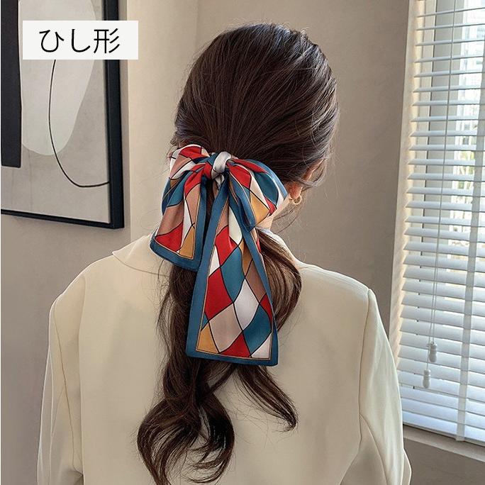 スカーフ レディース リボン ヘアアクセサリー バッグチャーム スリムスカーフ ヘアバンド バンダナ ドット フラワー ロゴ おしゃれ かわいい 大人|plusnao|04