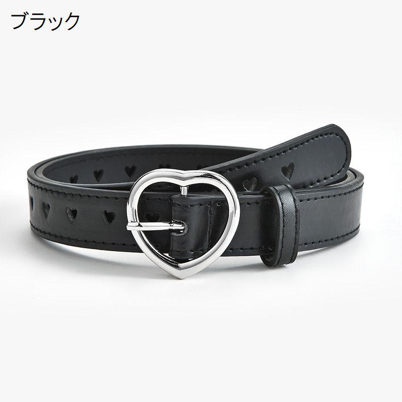 ベルト キッズ 子供用 女の子 ハート フェイクレザー レザー調 ウエストマーク おしゃれ かわいい ピンク ブラック ホワイト レッド | plusnao | 19