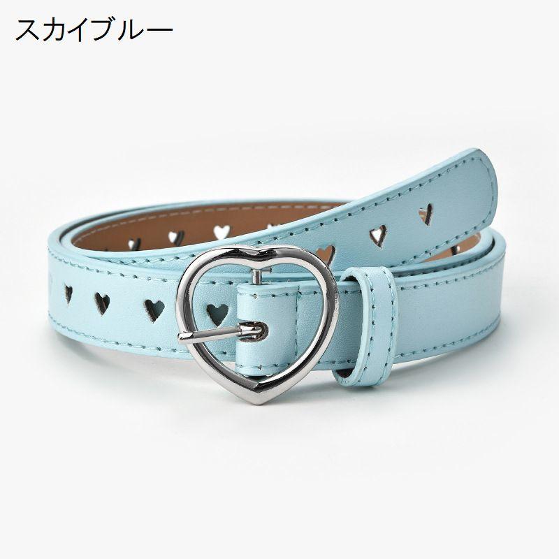 ベルト キッズ 子供用 女の子 ハート フェイクレザー レザー調 ウエストマーク おしゃれ かわいい ピンク ブラック ホワイト レッド | plusnao | 24