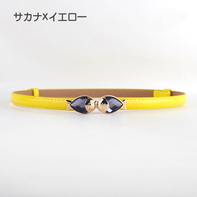 ベルト フック式 レディース 女性用 バックル ウェストマーク 細め