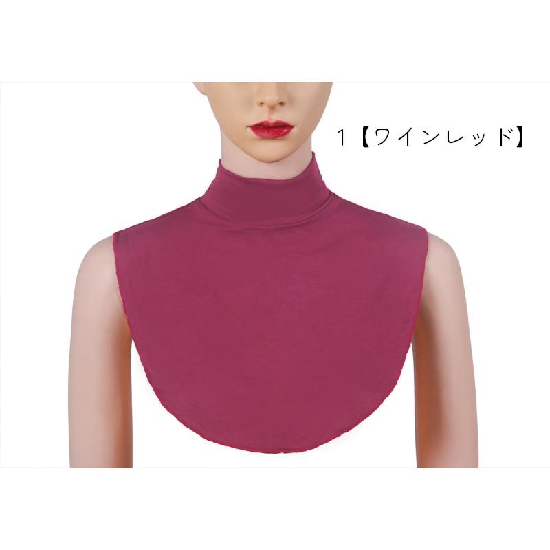 付け襟 フェイクカラー レディース アクセサリー ハイネック グレー ブラック シンプル 無地 コーデ力 カラバリ豊富 | plusnao | 03