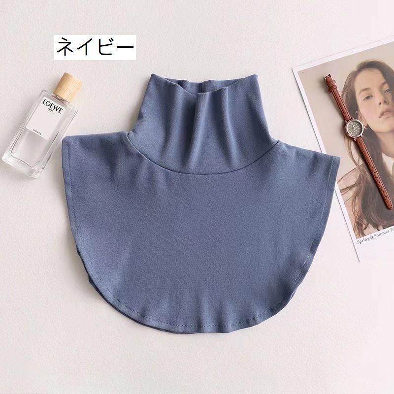 つけ襟 付け襟 レディース 女性 ファッション小物 ファッション雑貨 重ね着風 タートルネック ハイネック フェイクレイヤード ボーダー 単色 シンプ | plusnao | 12