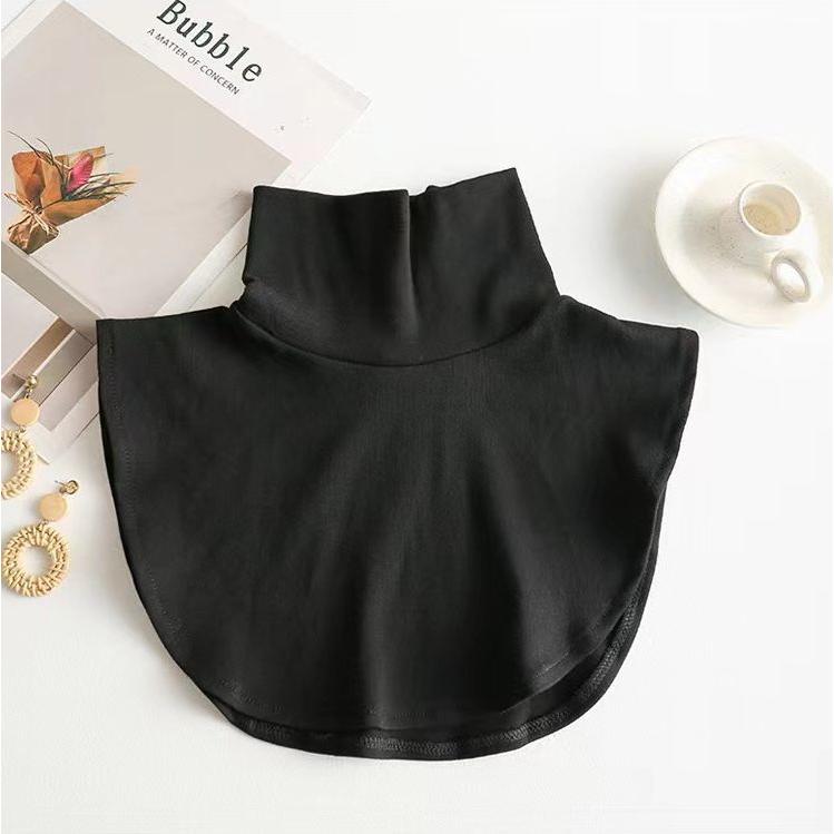 つけ襟 付け襟 レディース 女性 ファッション小物 ファッション雑貨 重ね着風 タートルネック ハイネック フェイクレイヤード ボーダー 単色 シンプ | plusnao | 04