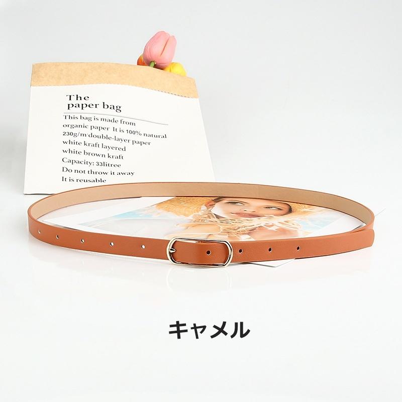 ベルト レディース 女性 婦人 ファッション小物 服飾小物 細ベルト レザー調 シンプル サイズ調節 かわいい おしゃれ カジュアル | plusnao | 17