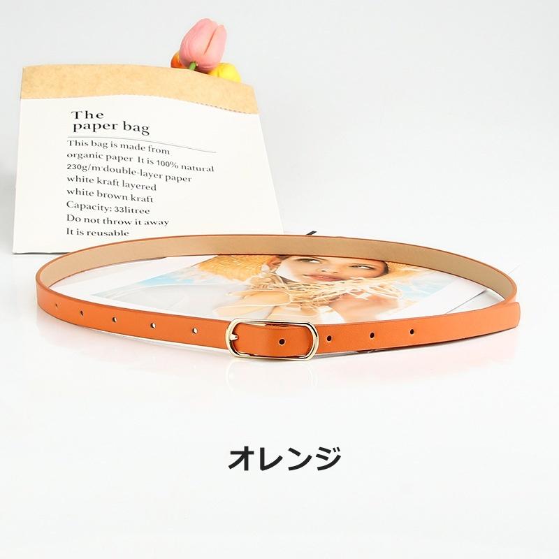 ベルト レディース 女性 婦人 ファッション小物 服飾小物 細ベルト レザー調 シンプル サイズ調節 かわいい おしゃれ カジュアル | plusnao | 18