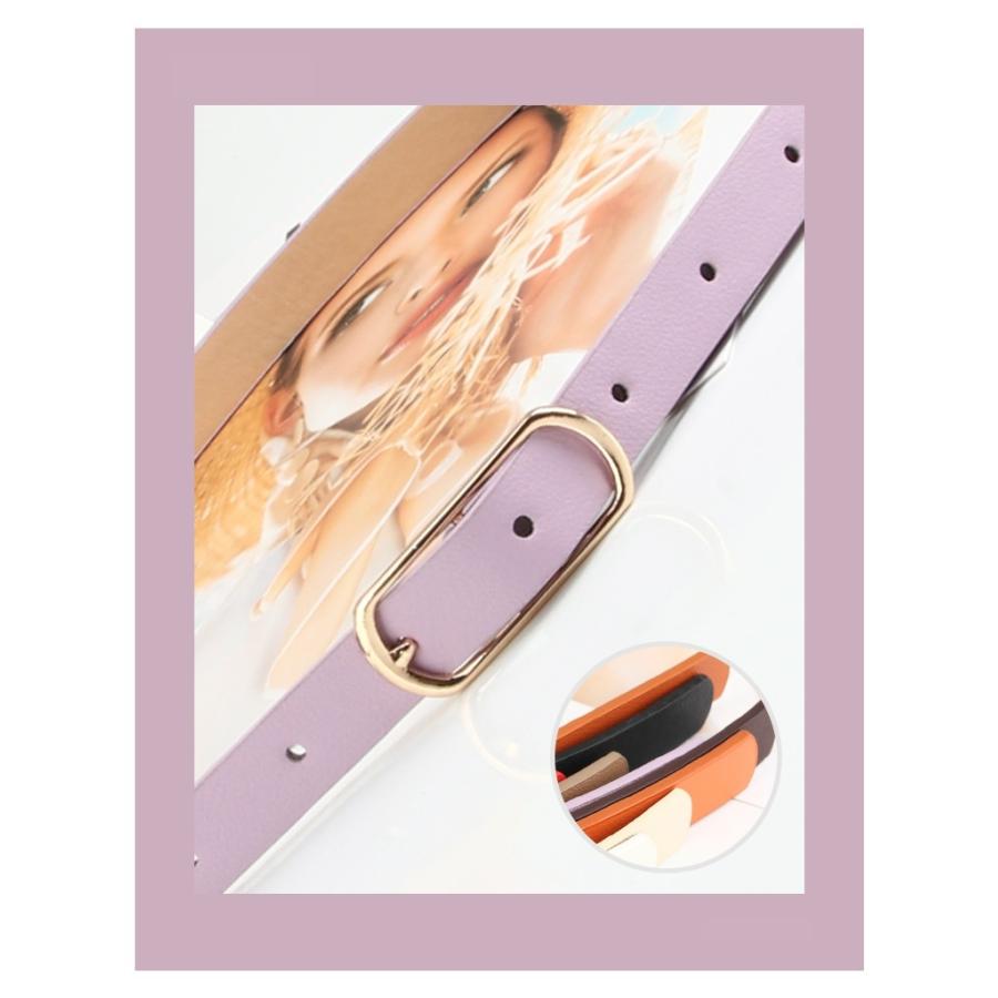 ベルト レディース 女性 婦人 ファッション小物 服飾小物 細ベルト レザー調 シンプル サイズ調節 かわいい おしゃれ カジュアル | plusnao | 06