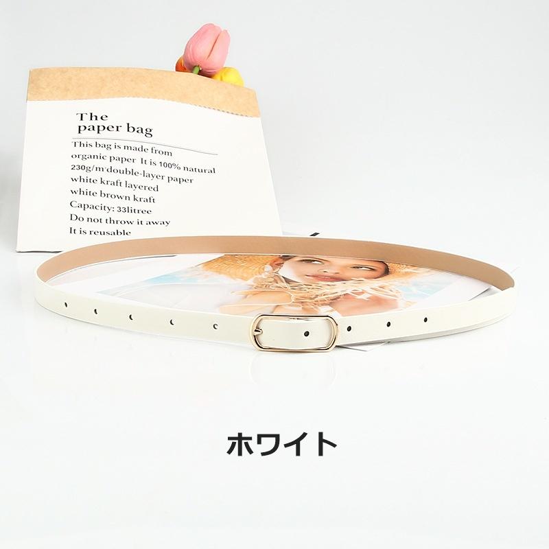 ベルト レディース 女性 婦人 ファッション小物 服飾小物 細ベルト レザー調 シンプル サイズ調節 かわいい おしゃれ カジュアル | plusnao | 09