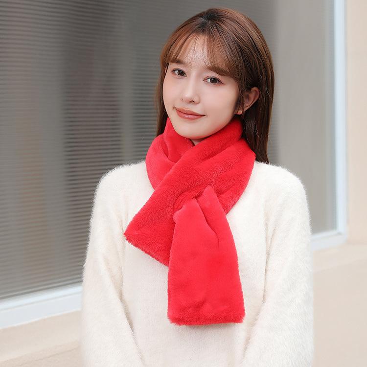 ティペット マフラー レディース 女性用 無地 かわいい おしゃれ シンプル 防寒 もこもこ ふわふわ あったか 暖かい 普段使い カラバリ豊富 プレ | plusnao | 05