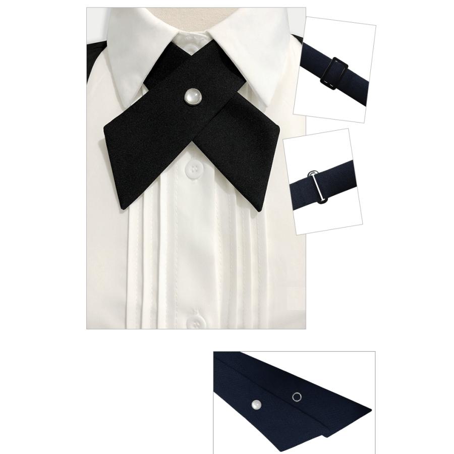 クロスタイ 学生用リボン ネクタイ レディース 制服 学生服 業務用 レストラン キッチン イベント パーティー コスチューム 衣装 無地 単色 シン | plusnao | 15