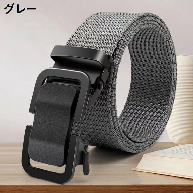 ベルト メンズ オートロック式バックル ラチェット式 ナイロン キャンバス スクエア 穴なし 無段階調整 スライド式 カジュアル | plusnao | 03