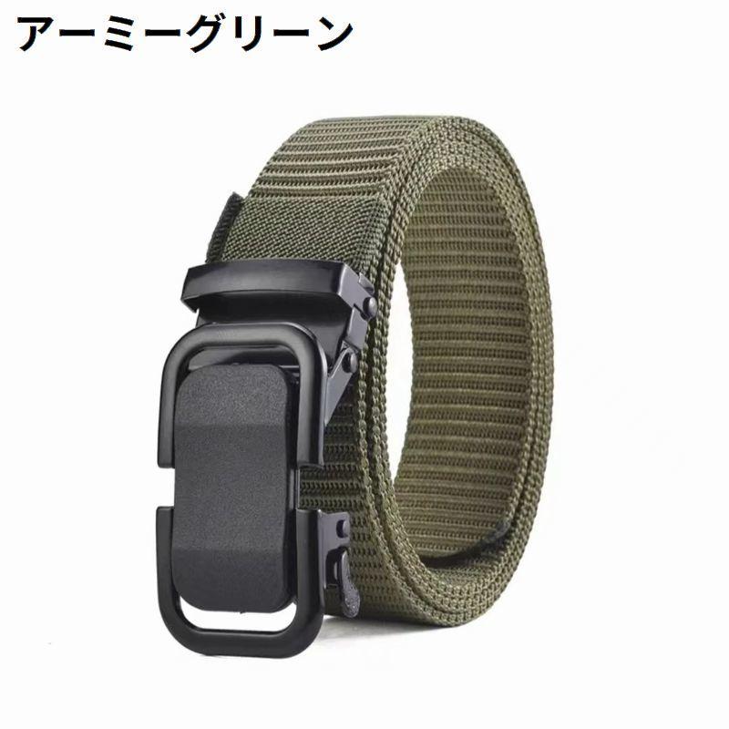 ベルト メンズ オートロック式バックル ラチェット式 ナイロン キャンバス スクエア 穴なし 無段階調整 スライド式 カジュアル | plusnao | 05