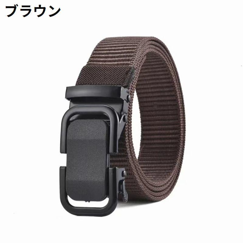 ベルト メンズ オートロック式バックル ラチェット式 ナイロン キャンバス スクエア 穴なし 無段階調整 スライド式 カジュアル | plusnao | 06