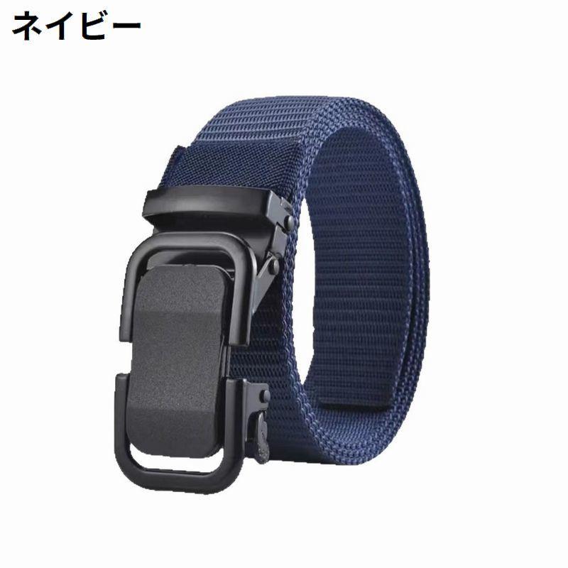 ベルト メンズ オートロック式バックル ラチェット式 ナイロン キャンバス スクエア 穴なし 無段階調整 スライド式 カジュアル | plusnao | 07