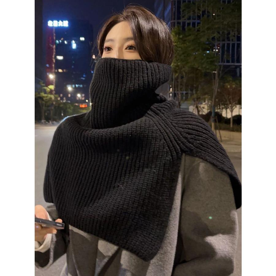 plusnao（プラスナオ） ネックウォーマー ニットケープ ニットポンチョ