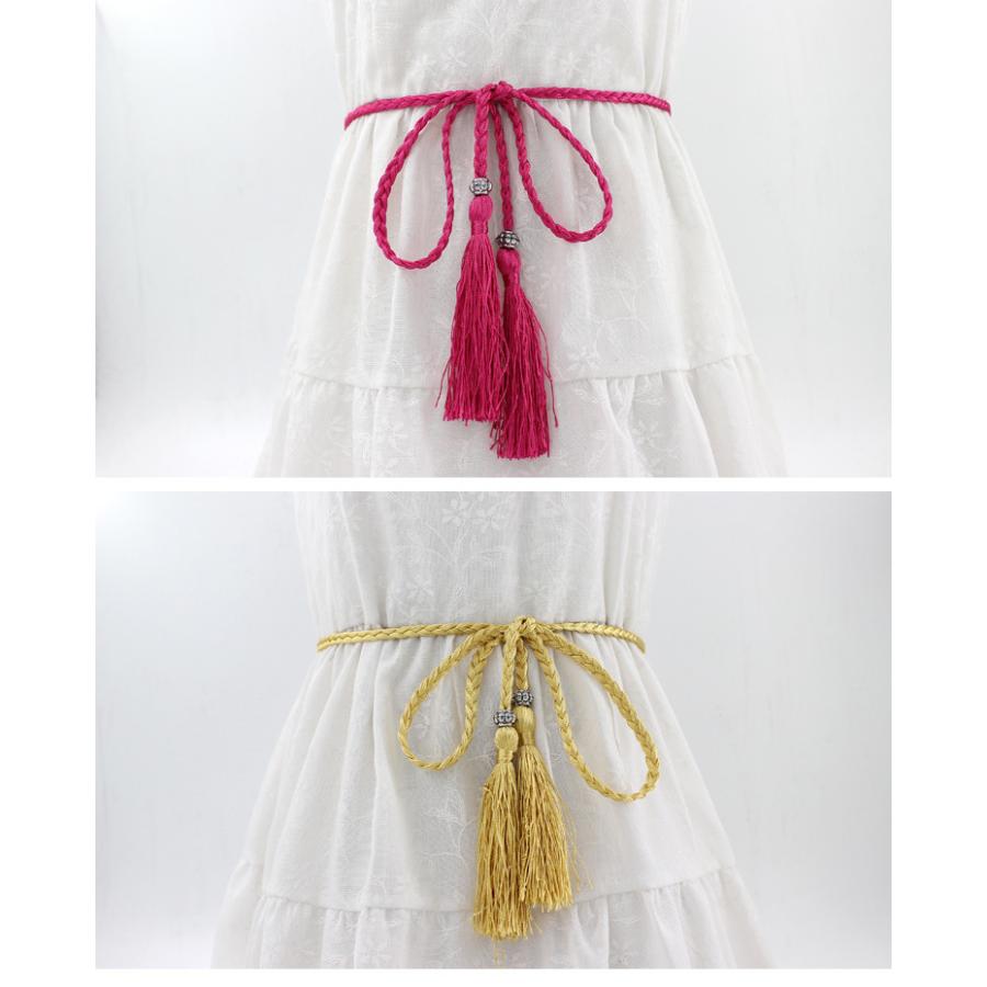 紐ベルト ロープベルト 装飾ベルト ファッション小物 レディース 女性 ひも ロープ 飾りベルト タッセル シンプル おしゃれ カジュアル | plusnao | 01