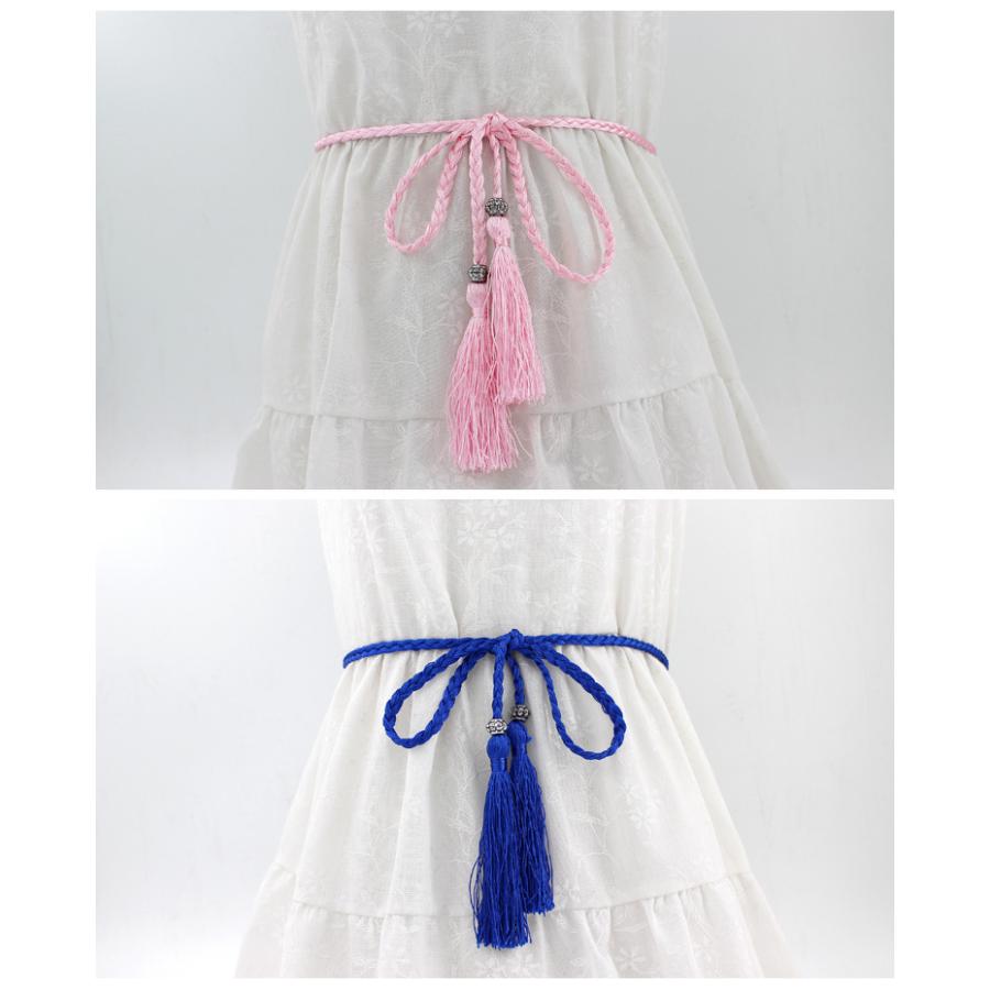 紐ベルト ロープベルト 装飾ベルト ファッション小物 レディース 女性 ひも ロープ 飾りベルト タッセル シンプル おしゃれ カジュアル | plusnao | 02