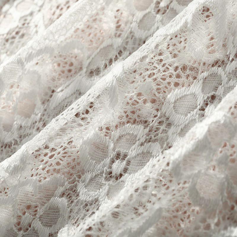 付け裾 つけ裾 レディース 女性 婦人 フェイクレイヤード レイヤード風 重ね着風 ウエストゴム レース 花 フラワー トップス 体型カバー 無地 着 | plusnao | 07