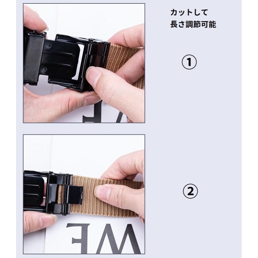 ベルト メンズ 男性用 穴なし 無段階調整 ガチャベルト 作業ベルト ワークベルト ナイロン 長さ調節可能 穴無し カジュアル おしゃれ アウトドア | plusnao | 15