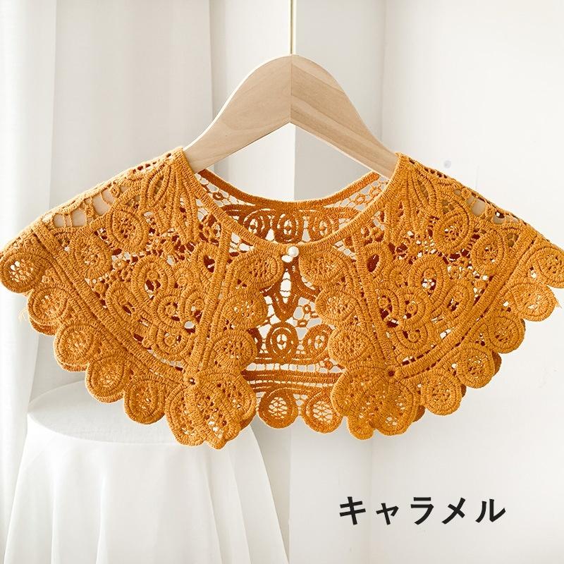 付け襟 つけ襟 レディース 女性 婦人 かぎ針編み レース羽織 ボレロ 透かし 重ね着風 おしゃれ かわいい カジュアル | plusnao | 15