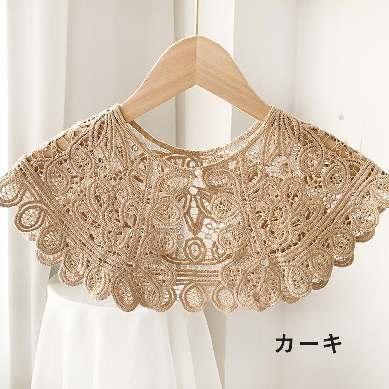 付け襟 つけ襟 レディース 女性 婦人 かぎ針編み レース羽織 ボレロ 透かし 重ね着風 おしゃれ かわいい カジュアル | plusnao | 16