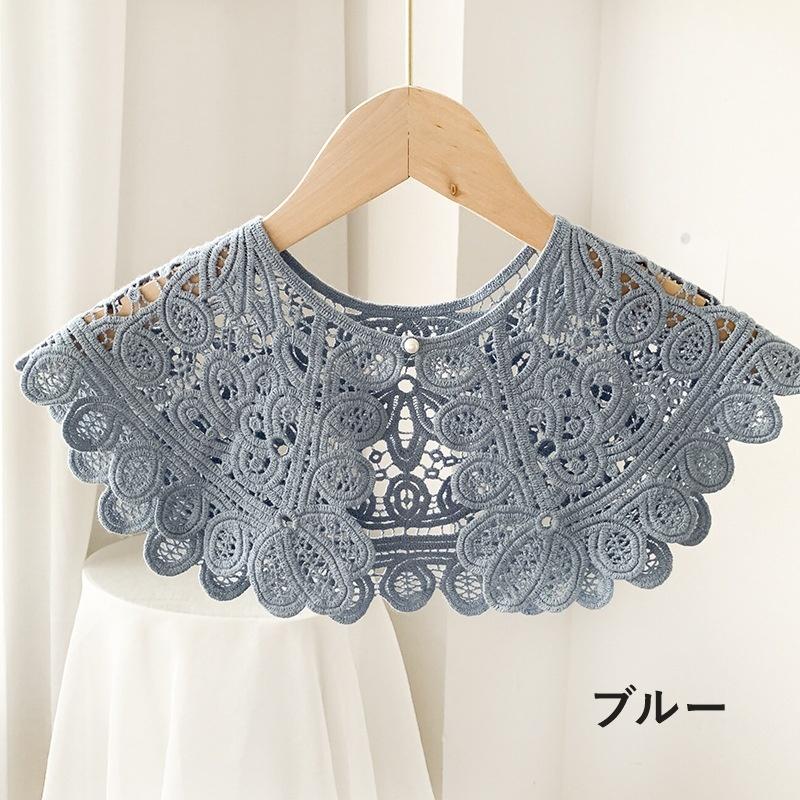 付け襟 つけ襟 レディース 女性 婦人 かぎ針編み レース羽織 ボレロ 透かし 重ね着風 おしゃれ かわいい カジュアル | plusnao | 18