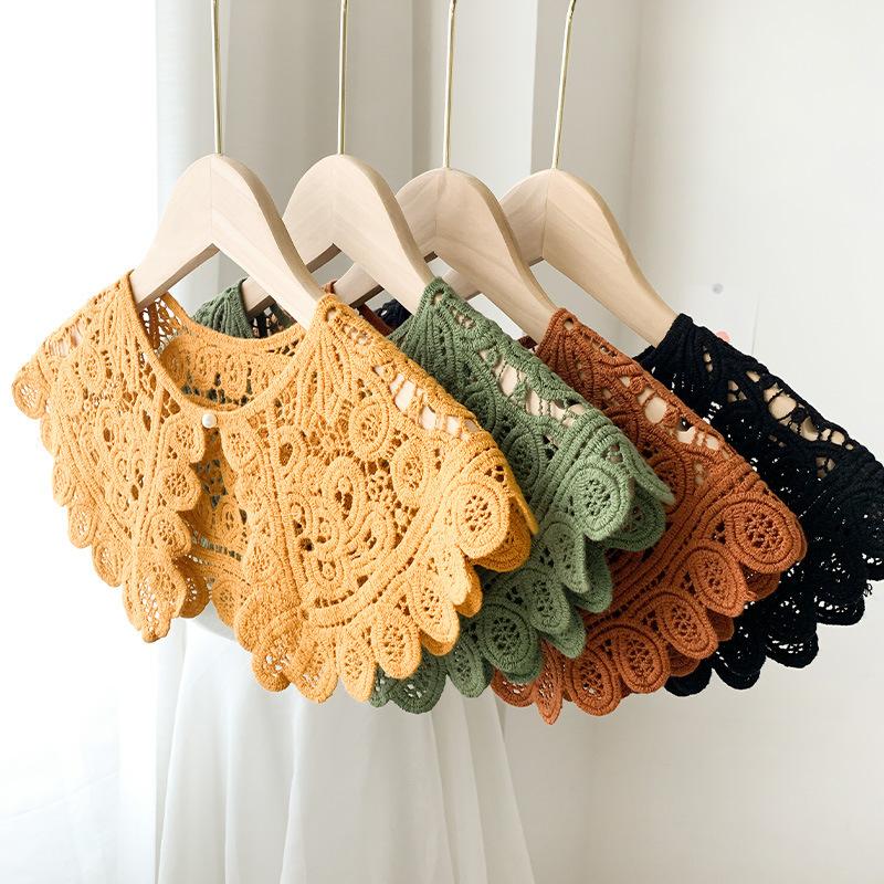 付け襟 つけ襟 レディース 女性 婦人 かぎ針編み レース羽織 ボレロ 透かし 重ね着風 おしゃれ かわいい カジュアル | plusnao | 01