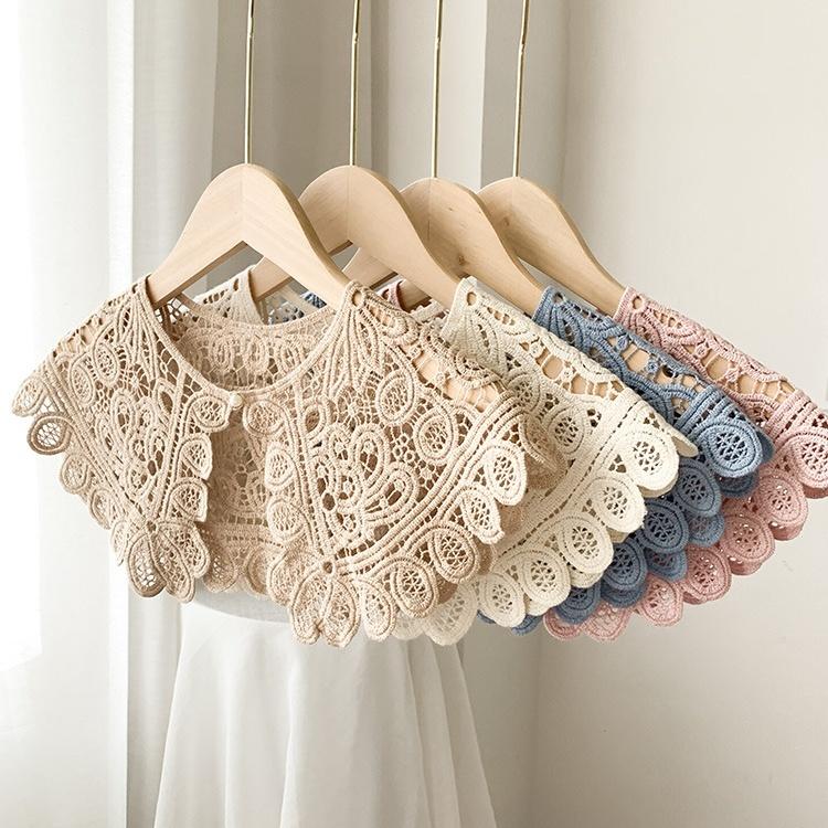 付け襟 つけ襟 レディース 女性 婦人 かぎ針編み レース羽織 ボレロ 透かし 重ね着風 おしゃれ かわいい カジュアル | plusnao | 02