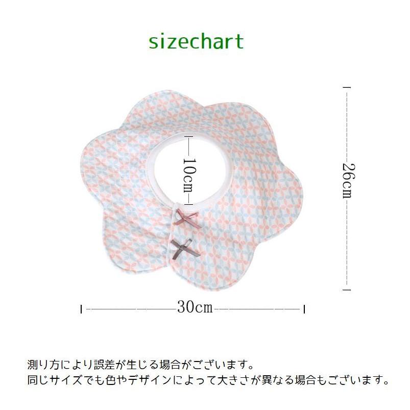 スタイ よだれかけ 付け襟 ベビー 赤ちゃん 女の子 男の子 ドーナツ型 前掛け ドットボタン フラワー お城 出産祝い 贈り物 プレゼント｜plusnao｜16