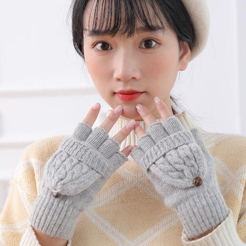 plusnao 手袋 指なし グローブ ミトンカバー付き レディース